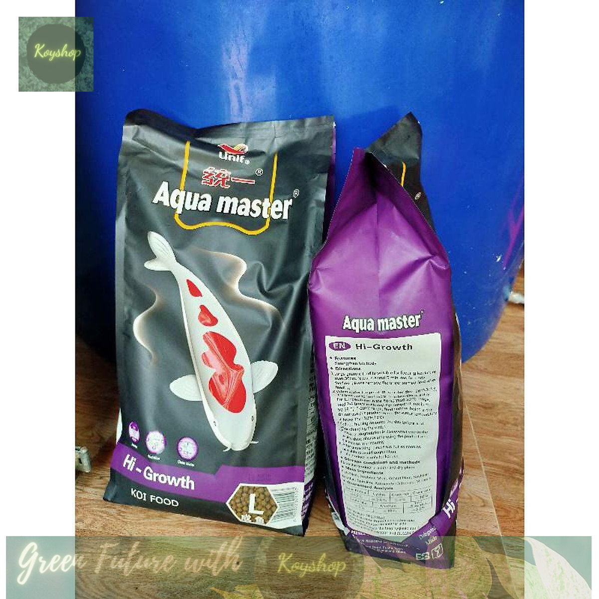 Thức ăn cá koi aquamaster hi grow - siêu tặng trọng- 5kg - thức ăn cá koi cao cấp