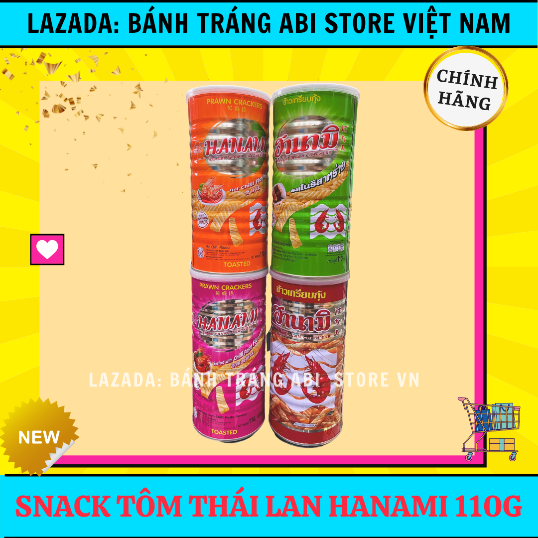 SNACK TÔM THÁI HANAMI LON 4 VỊ SẴN 110G