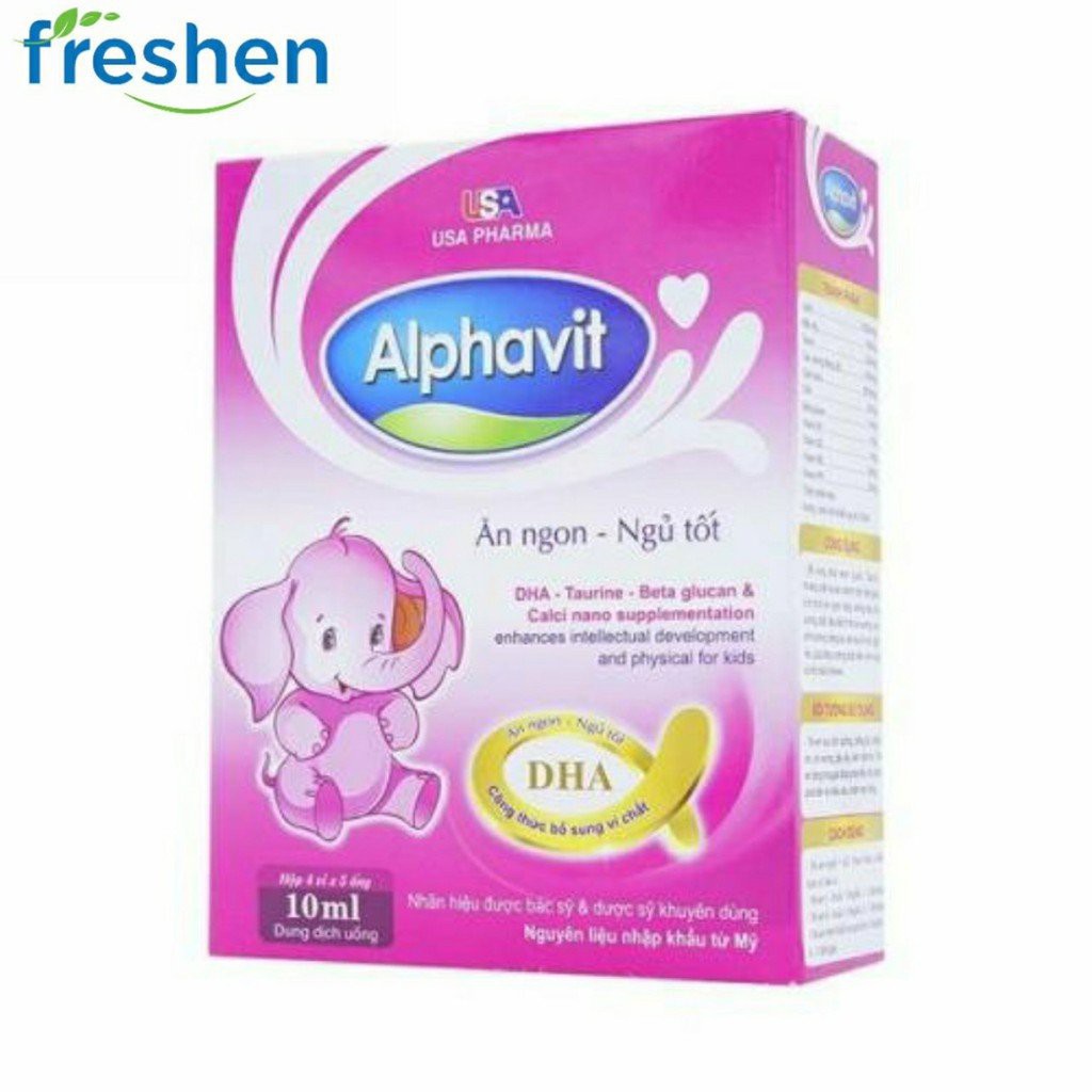 Dung dịch uống Alphavit USA Pharma hỗ trợ ăn ngon ngủ tốt (20 ống x 10ml)