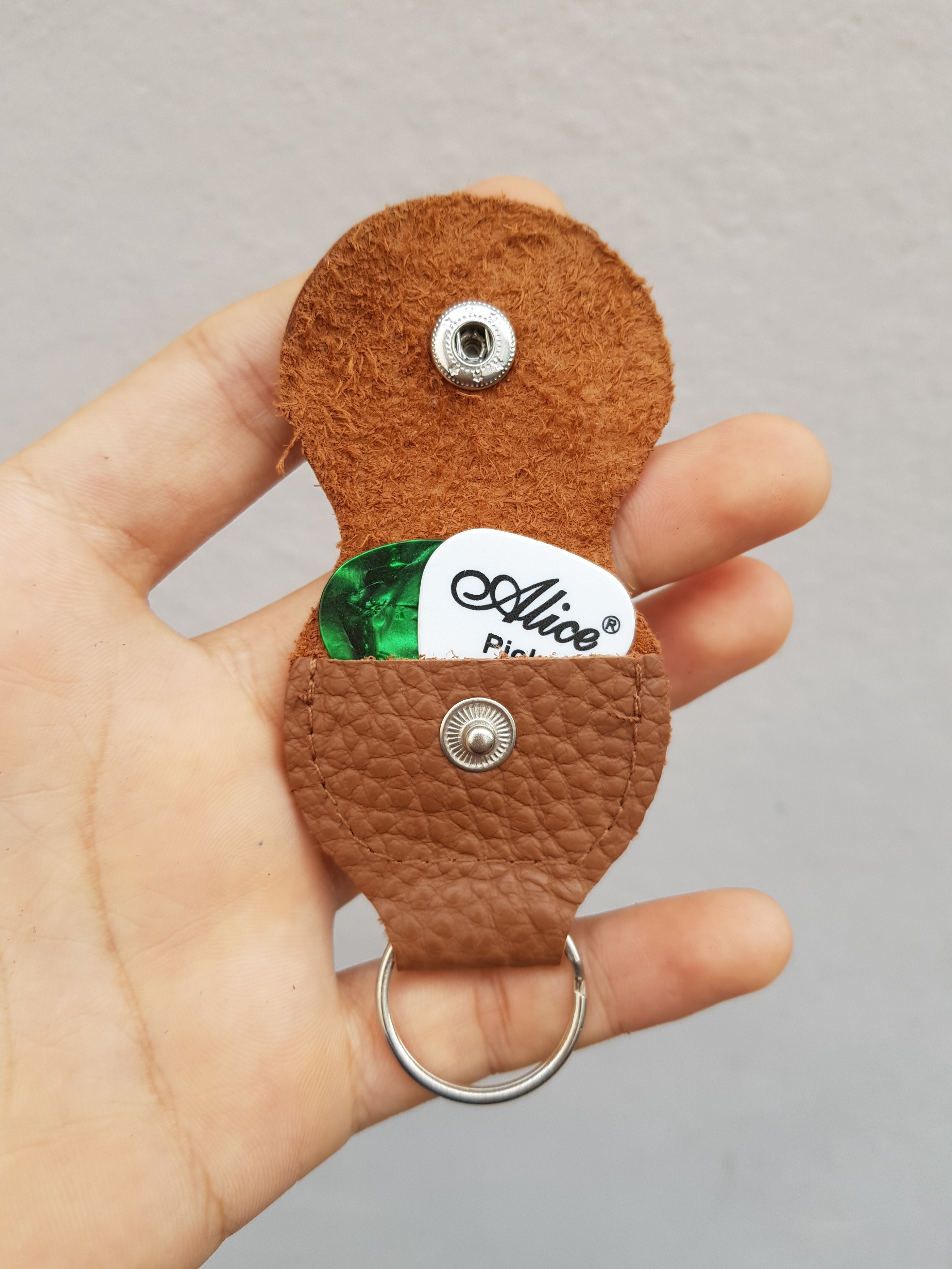 Móc khóa - bao đựng pick Guitar | Chất liệu giả da