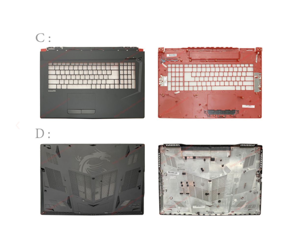 Vỏ C MSI Gaming GL73 3077C4C221 US Đen Nhựa Viền đỏ tương thích GL73 8RC 8RE MS 17C4 MS 17C5 GL73 8SD (ORG +)
