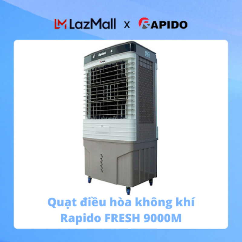 Quạt điều hòa không khí Rapido FRESH 9000M công suất 200W điều khiển cơ  tích hợp công nghệ Hàn Quốc tạo ion âm làm sạch không khí bảo vệ sức khỏe hàng chính hãng