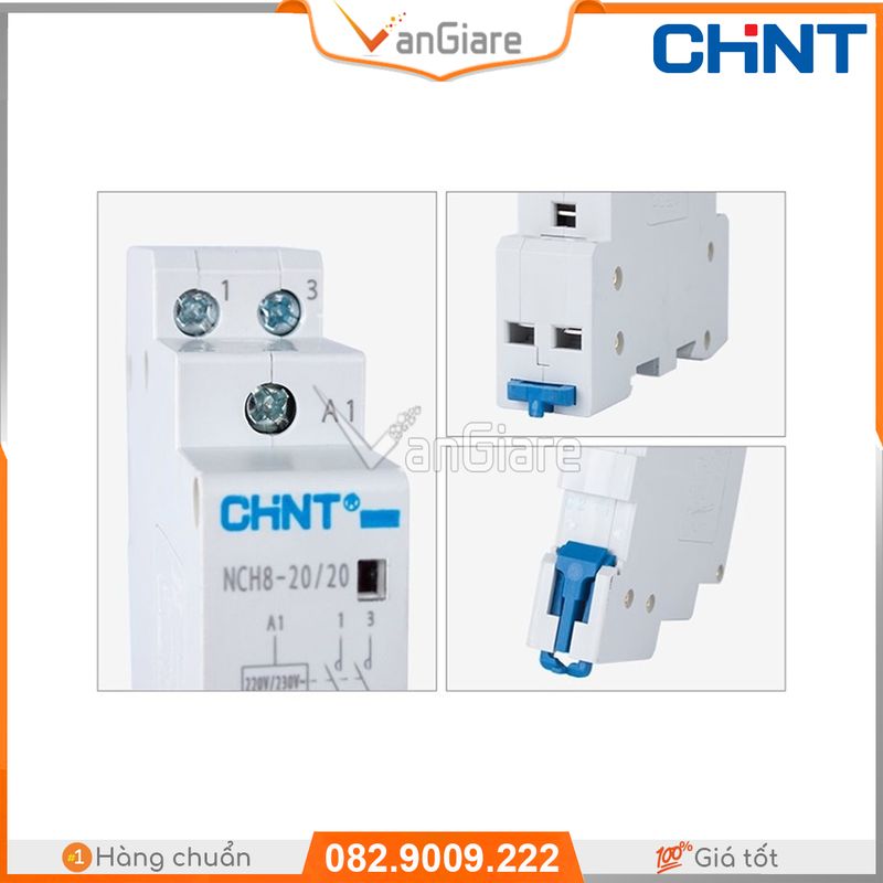 Khởi động từ 1 pha (Contactor) 20a ChiNT NCH8-20/20