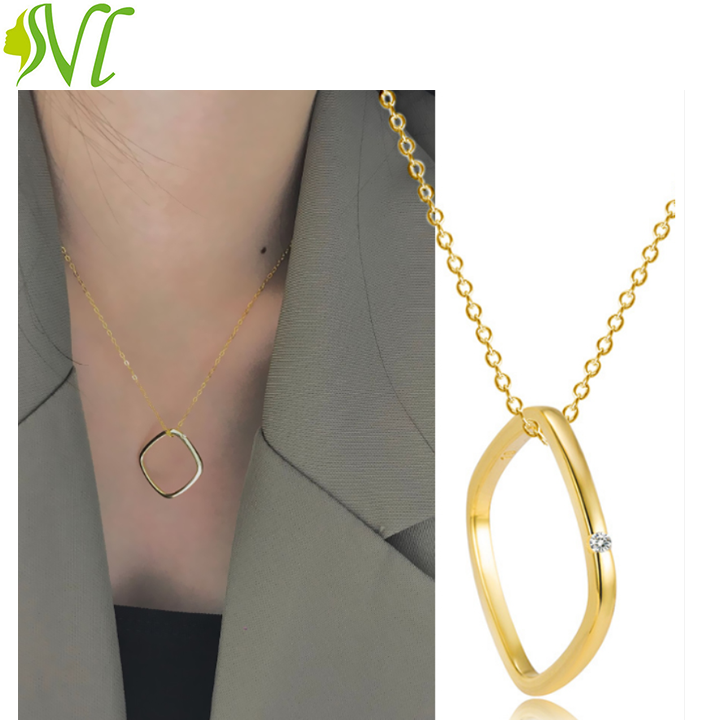 Dây chuyền nữ titan mạ vàng 24k dự tiệc trái  đính đá  thương không đen dị ứng xài nước tốt- Người Đẹp VÌ Lụa