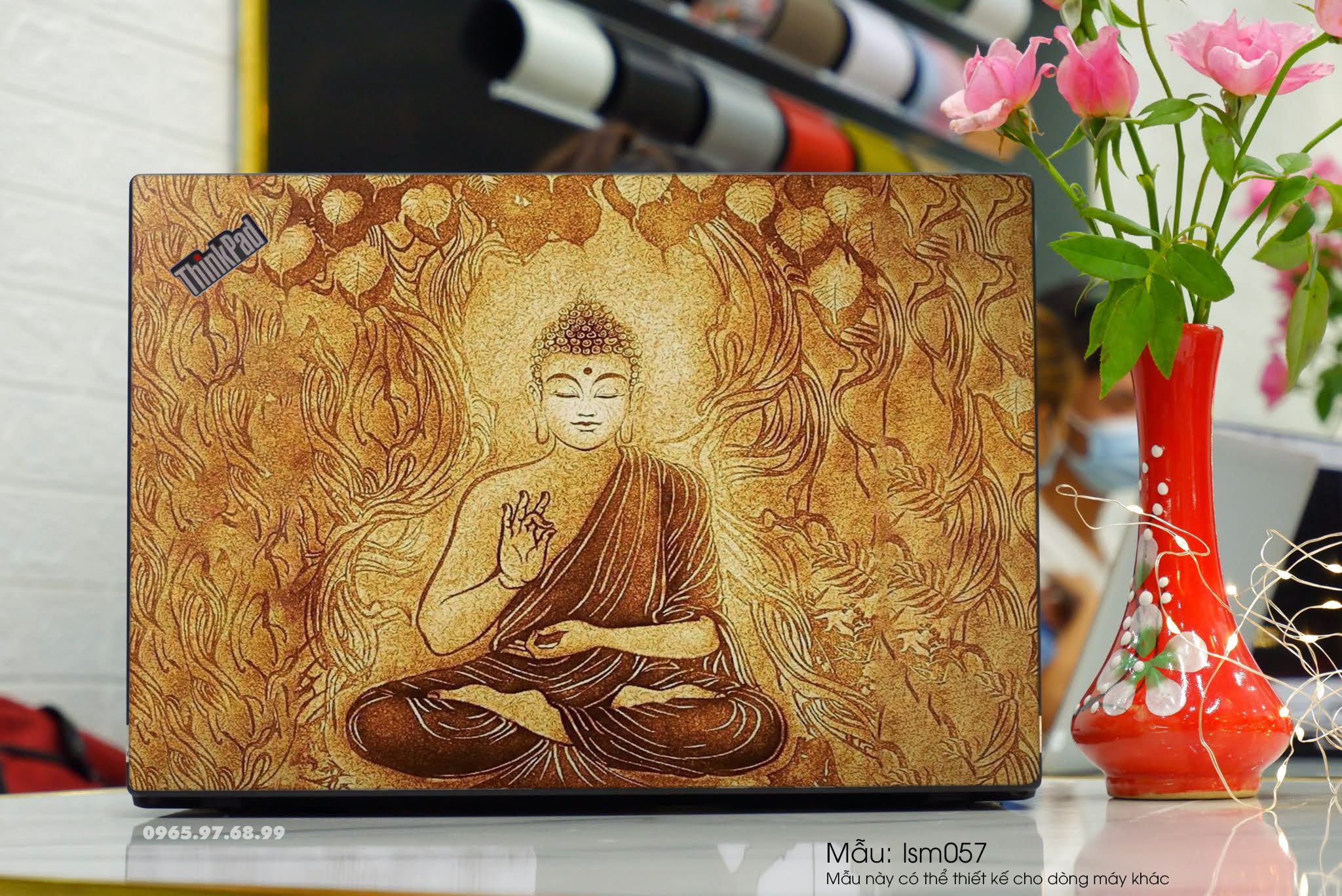 Decal Skin dán Laptop Lenovo mẫu Đức Phật (inbox mã máy cho shop)