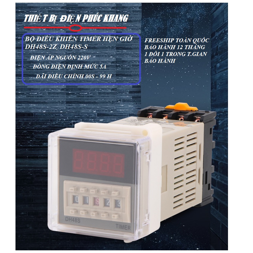 rơle thời gian DH48S Kèm đế. timer thời gian