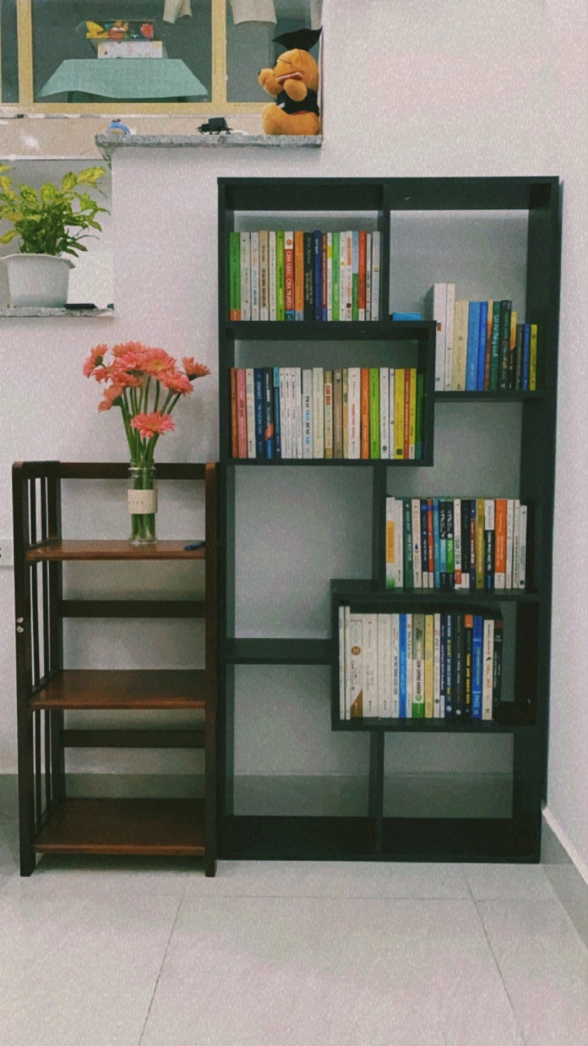 [HCM]Kệ sách gỗ để sàn đa tầng thông minh KS04