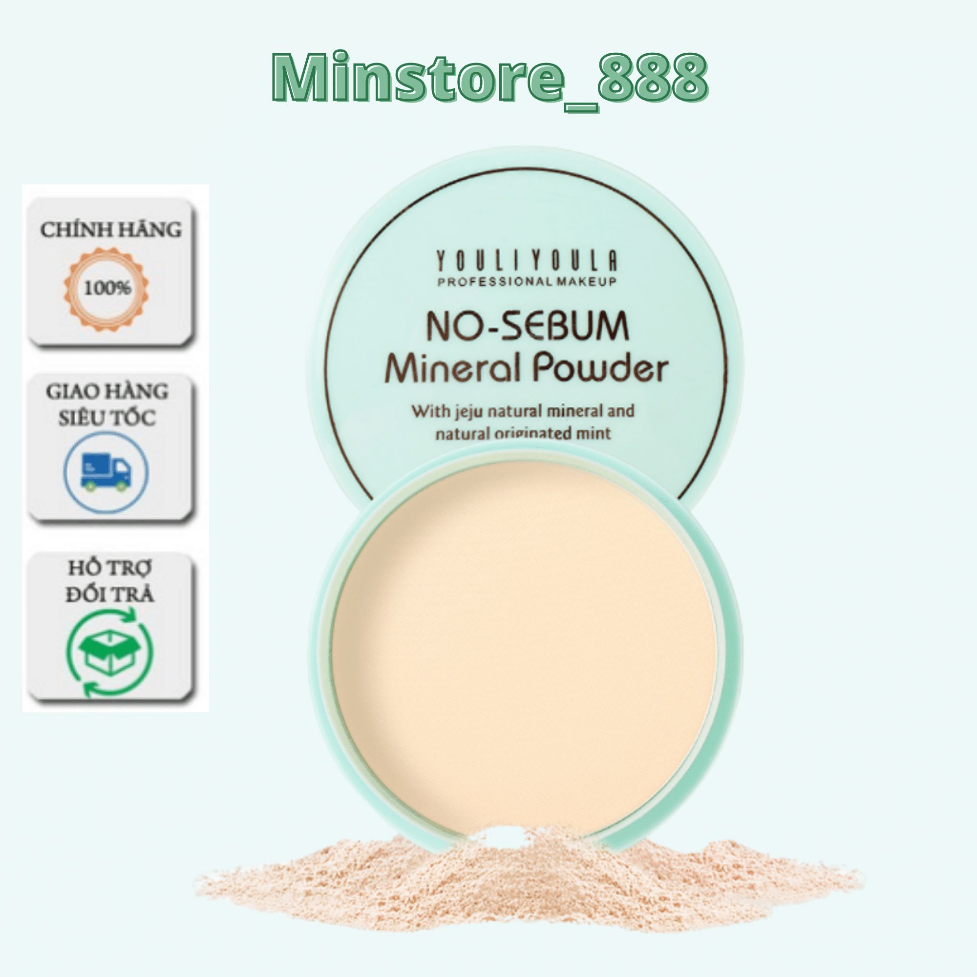 Phấn phủ kiềm dầu dạng Nén No-Sebum Mineral (bachhoathienthan.vn)