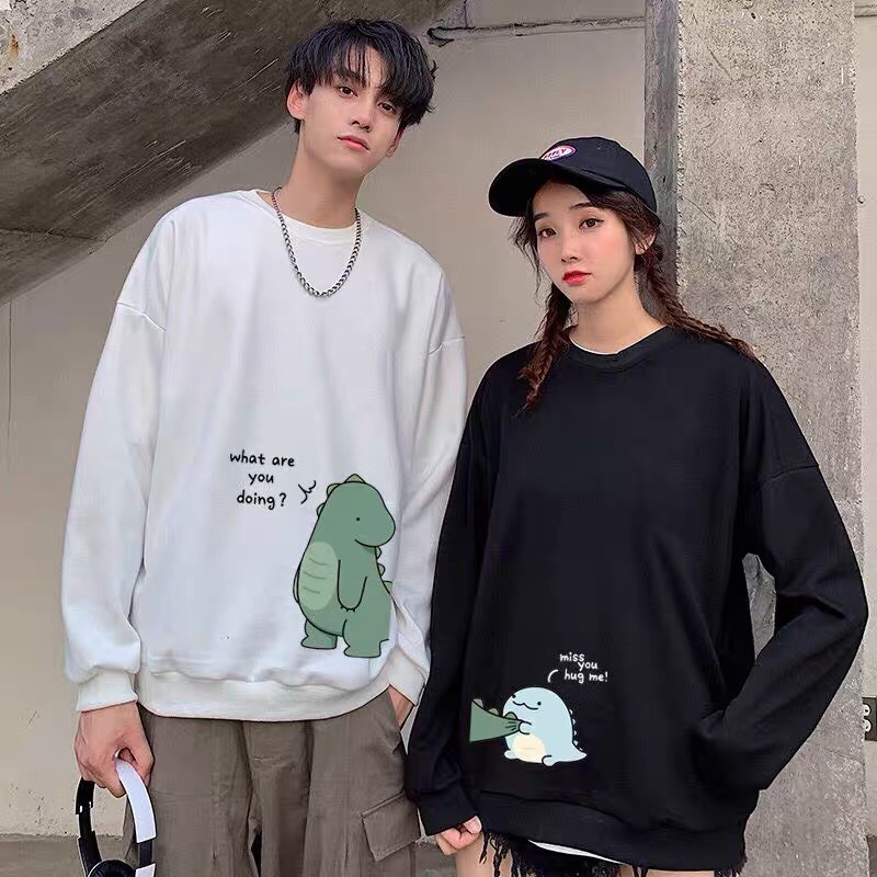 SET ÁO ĐÔI SWEATER NAM NỮ IN HÌNH DỄ THƯƠNG
