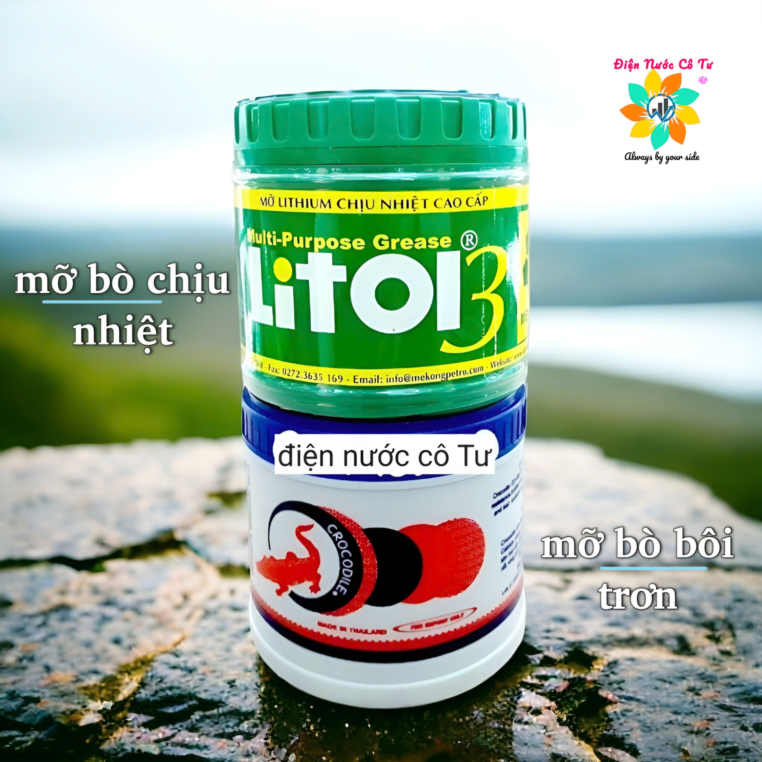 Mỡ bò bôi trơn Cá Sấu Thái - Mỡ bò chỉ bôi trơn khớp nối, ổ bi, xe công nghiệp nặng, máy cày, máy xúc, cơ khí
