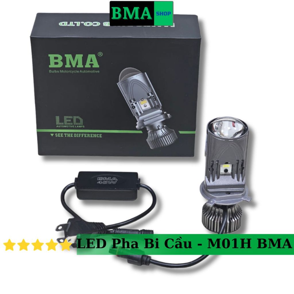( MUA 1 TẶNG 1 ĐÈN HẬU ) Đèn Pha Bi Cầu M01H BMA,Lắp Đặt Như Bóng Zin Cho Các Dòng Xe Máy, Ô TÔ BH 1 Năm