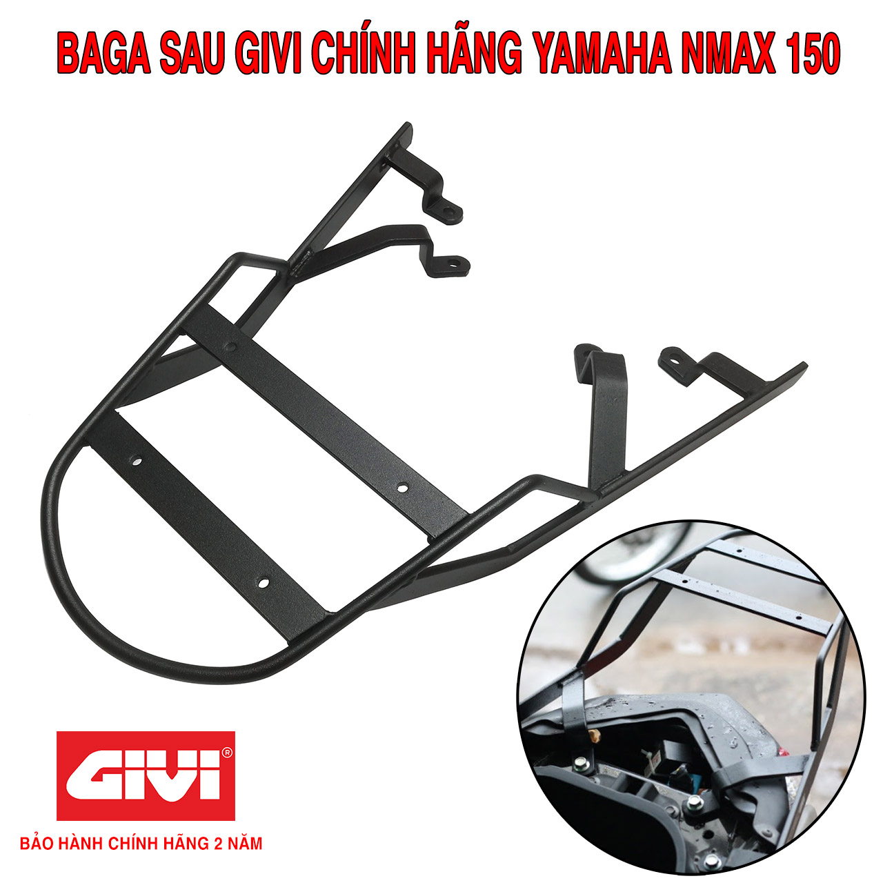 Baga Sau Givi Nmax 150 Chịu Lực Cao Chính Hãng - Bảo Hành 2 Năm