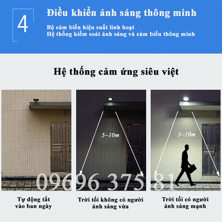 Đèn năng lượng mặt trời 60W liền thể