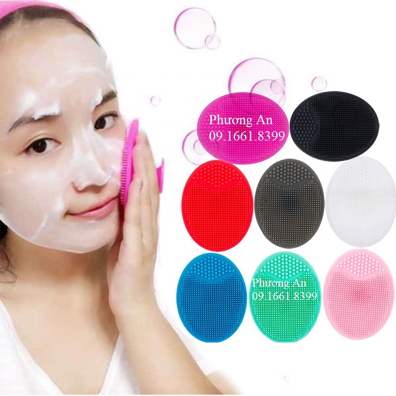 Miếng rửa mặt silicon gai mềm mại hình oval