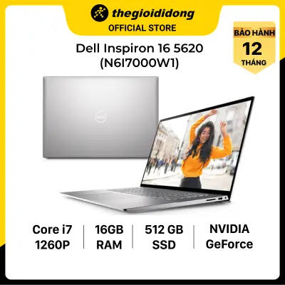 Laptop Dell Inspiron 16 5620 i7 1260P/16GB/512GB/2GB MX570/OfficeHS/Win11 (N6I7000W1)