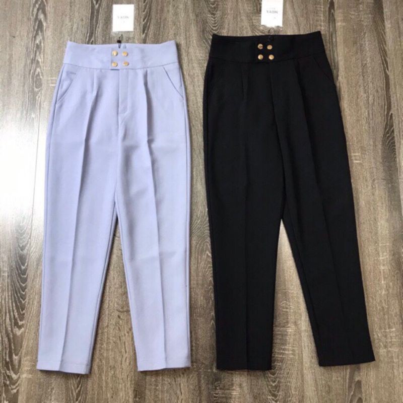 (106)Quần baggy lưng siêu cao 4 cúc cạp 7 phân