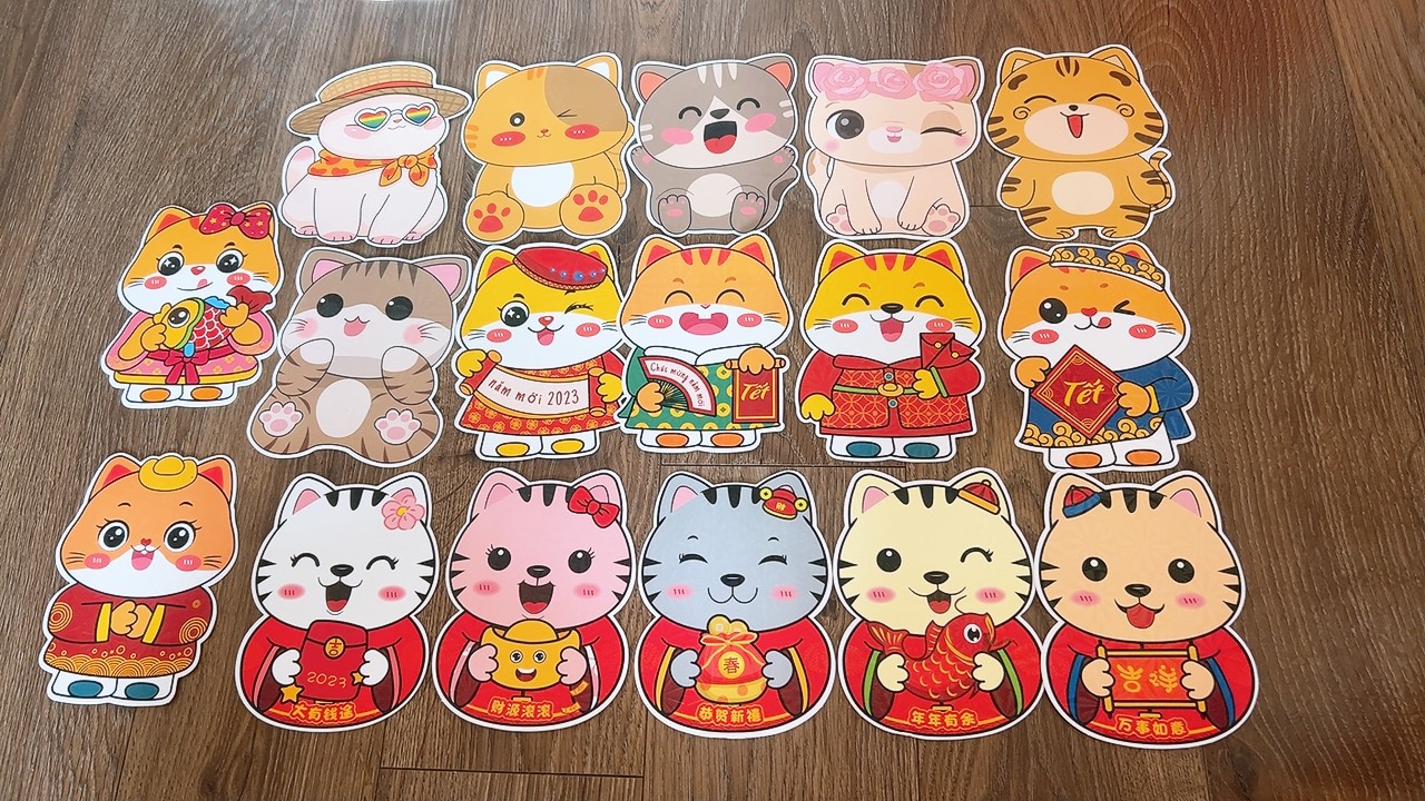 Combo 10 bao lì xì hoạt hình chibi 2024