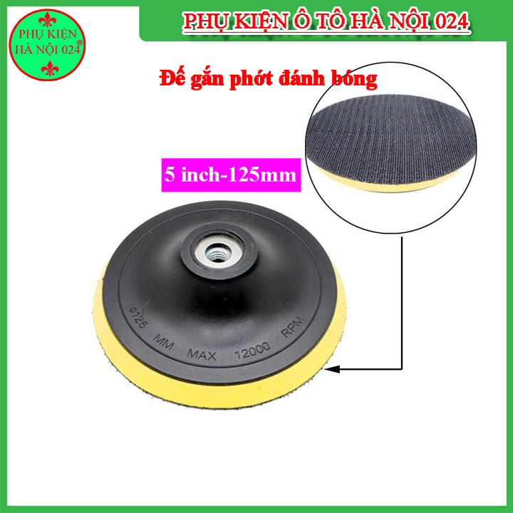 Bộ 5 đế gắn phớt đánh bóng loại 5 inch 125mm cao cấp