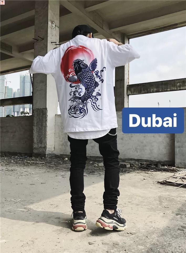 ÁO THUN NAM NỮ CÁ CHÉP HOÁ RỒNG FORM RỘNG TAY LỠ HOT TREND MẠNH MẼ SÀNH ĐIỆU VẢI DÀY MIN - DUBAI FASHION