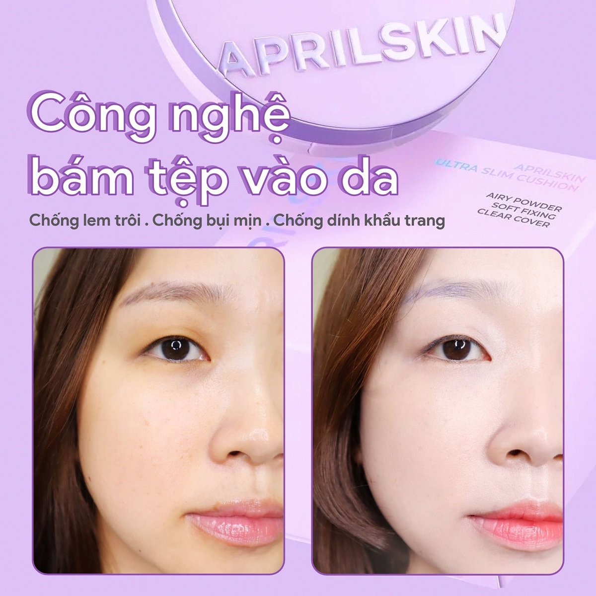 Phấn Nước Mỏng Nhẹ, Thoáng Mịn, Lâu Trôi April Skin Ultra Slim Cushion SPF 50+ / PA+++ 15g