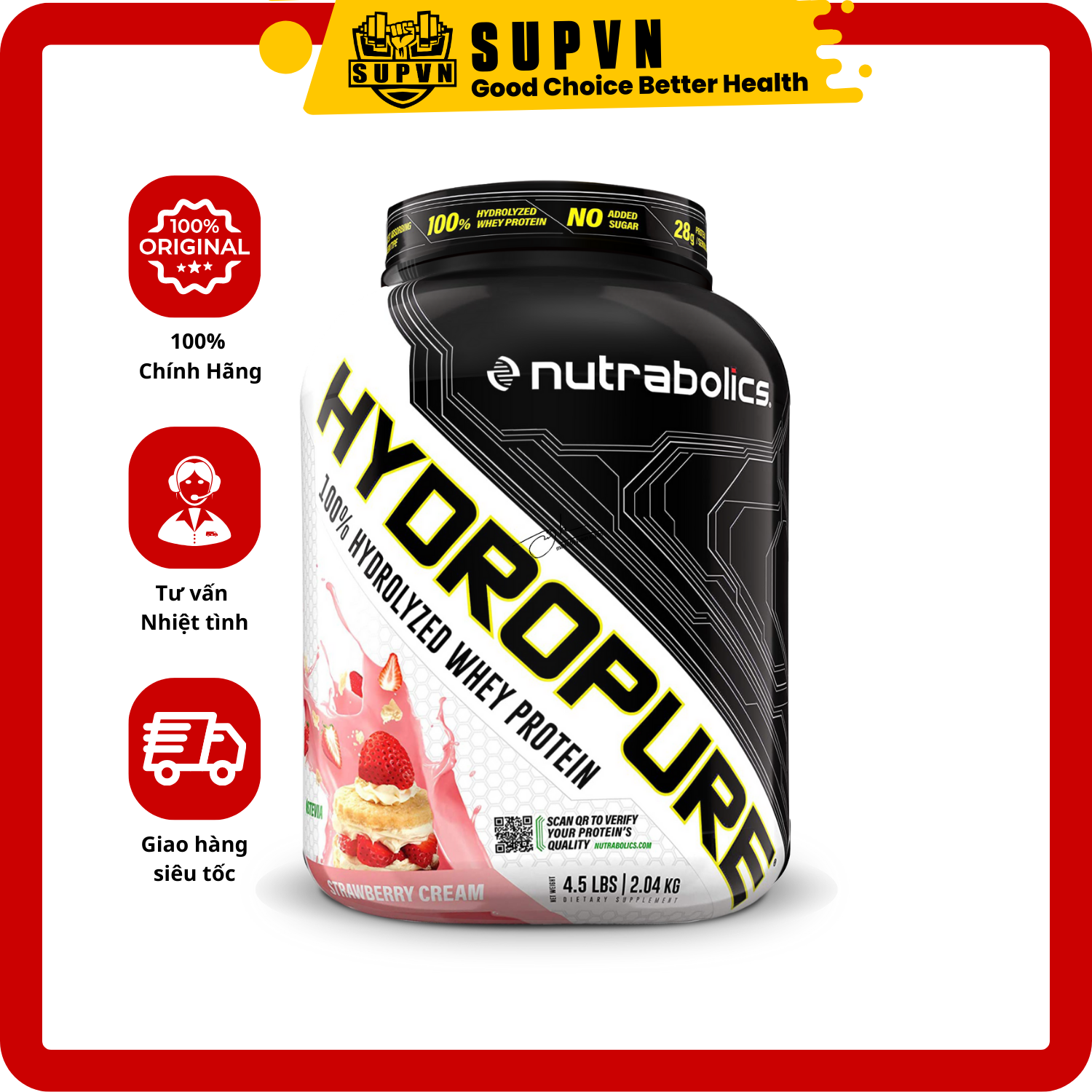 Whey hydropure hydrolyzed - Sữa tăng cơ giảm mỡ whey protein 100% thủy phân 4.5lbs