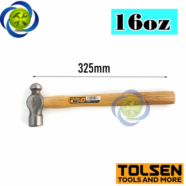 Bảng giá [HCM]Búa đầu bi cán gỗ Tolsen 25142 (đầu búa 16oz nặng 448gram)