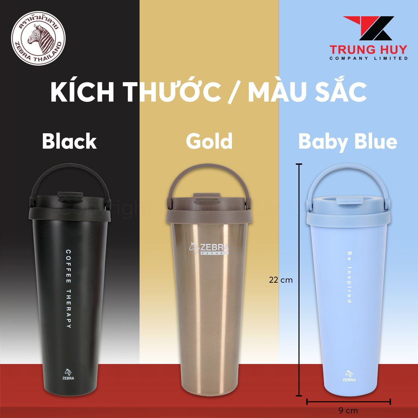 Ly giữ nhiệt Capuccino 650ml - 112709 zebra Thái Lan