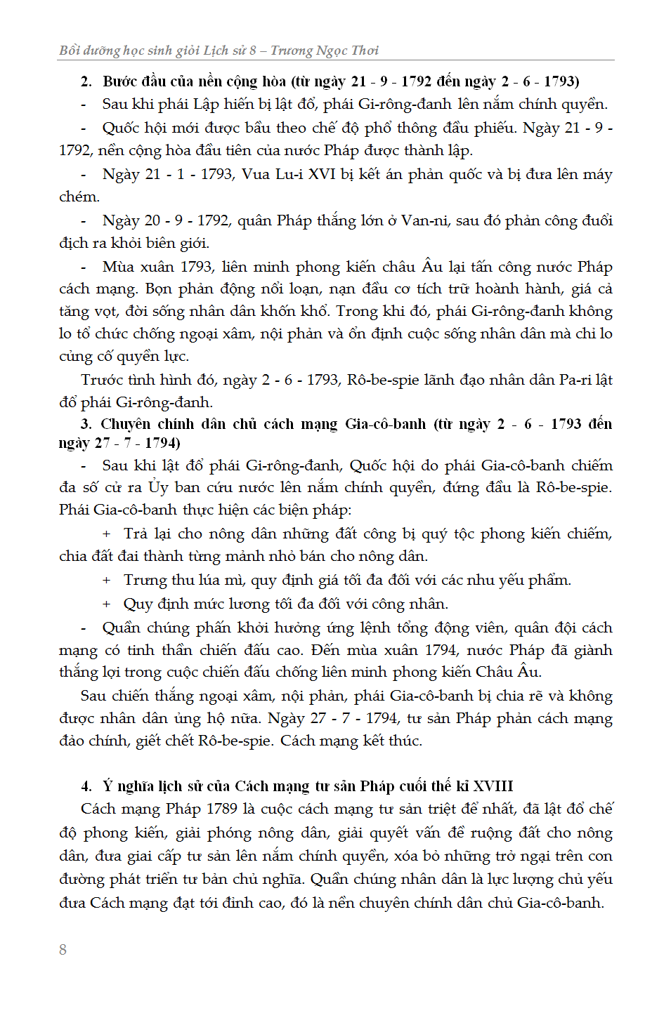 Bồi Dưỡng Học Sinh Giỏi Lịch Sử 8