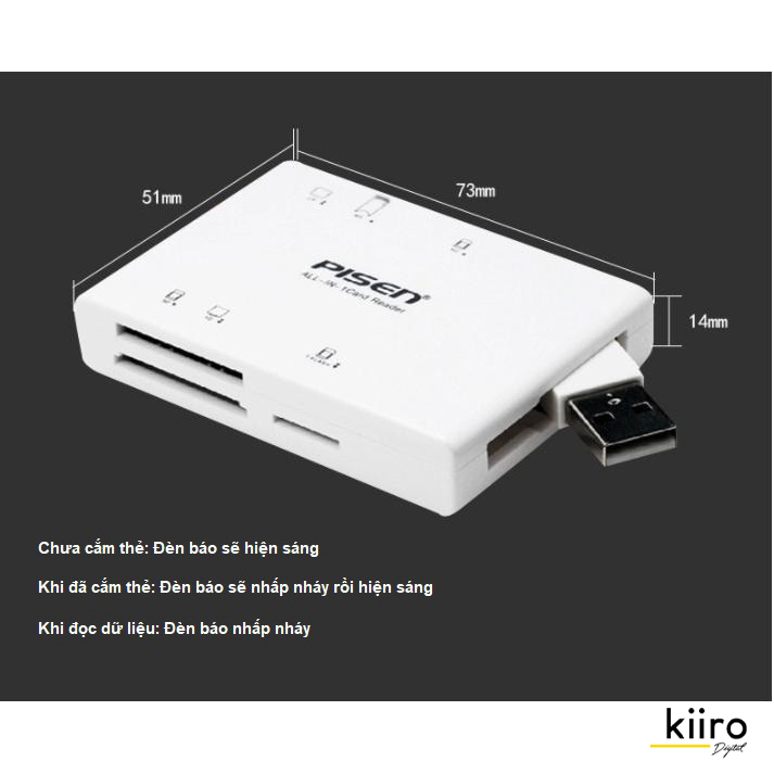 Đầu đọc thẻ Đa năng 2.0 Pisen 6 in 1