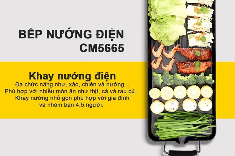 BẾP NƯỚNG ĐIỆN KHÔNG KHÓI COMET CM5665 ( ĐA CHỨC NĂNG XÀO, CHIÊN, NƯỚNG - 5 MỨC NHIỆT )