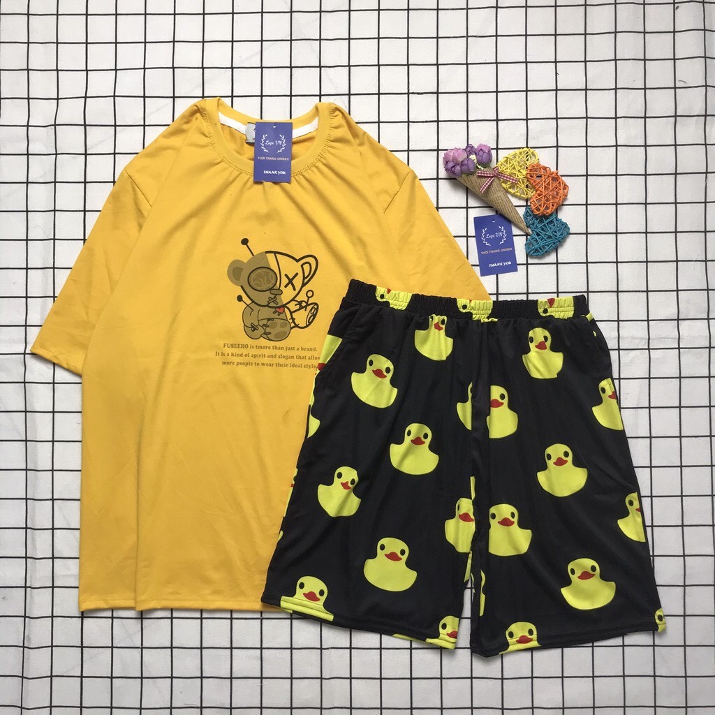 Đồ bộ hoạt hình thỏ vàng một mắt cute đồ bộ thun coton đồ bộ hoạt hình dễ thương đồ bộ cartoon ttslb00100