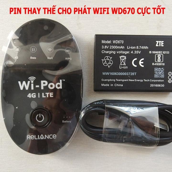 Pin Nguyên Zin Bóc Máy Siêu Bền wi-pod wd670, jazz 4g - hàng chính hiệu