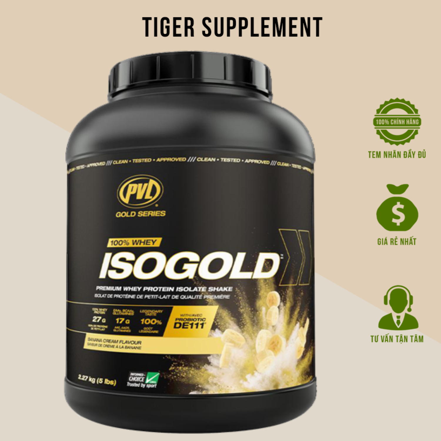 Iso Gold PVL 5lbs - Sữa tăng cơ siêu tinh khiết