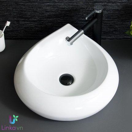 Chậu rửa lavabo gốm sứ nghệ thuật LAV0059 – Thiết kế cánh hoa cách điệu