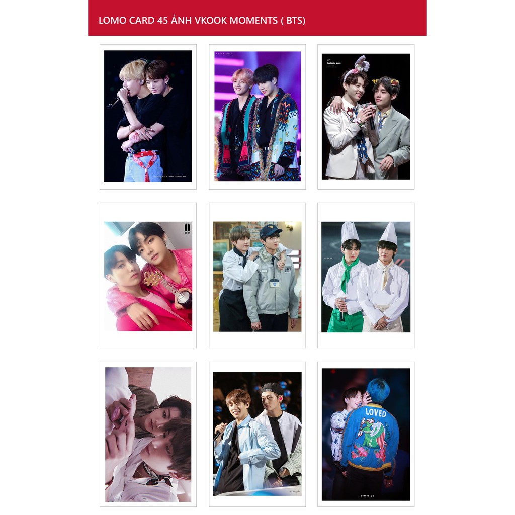 Lomo card ảnh vkook 45 ảnh