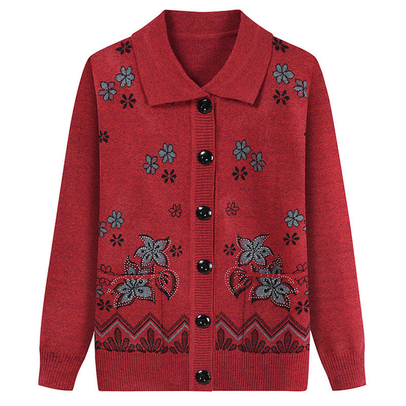 Áo khoác len cardigan nữ trung niên cho bà cho mẹ, áo len cho mẹ, áo len nữ u50 u60 u70