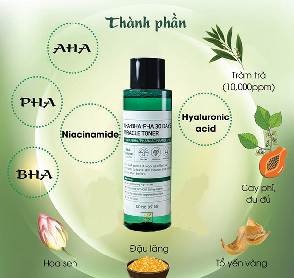 Nước hoa hồng trị mụn AHA BHA PHA 30days miracle