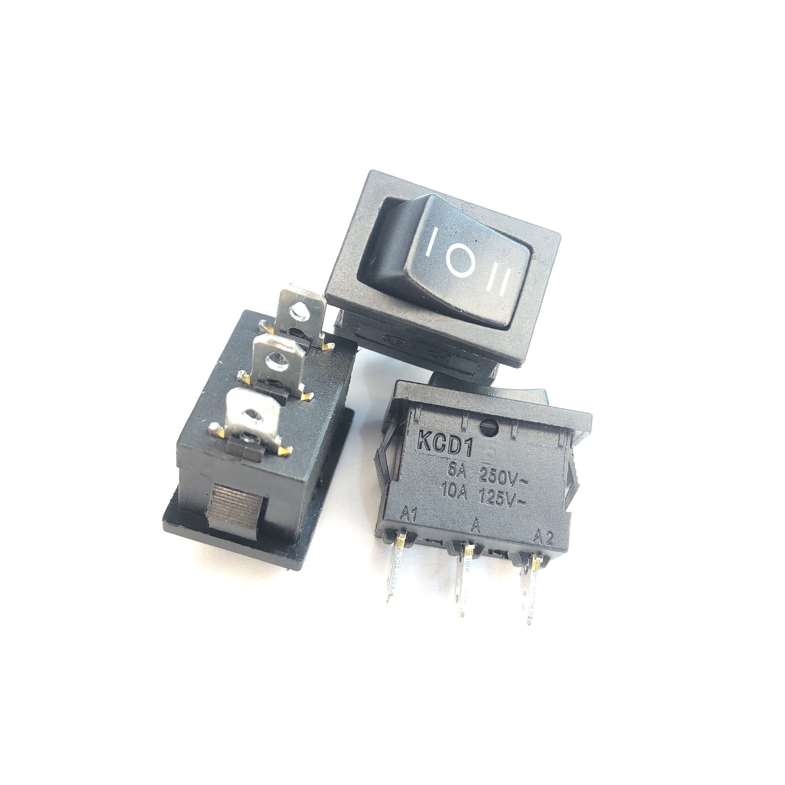 Công Tắc Bập Bênh 3 chân KCD1 6A, 21x15mm