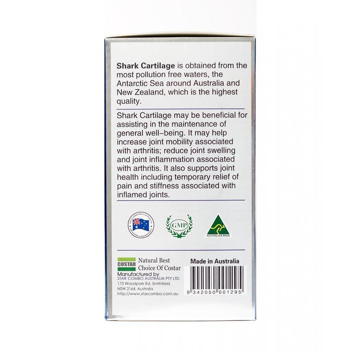 Blue Shark Cartilage Sụn Cá Mập Của Costar, Úc (Hộp 365 viên)