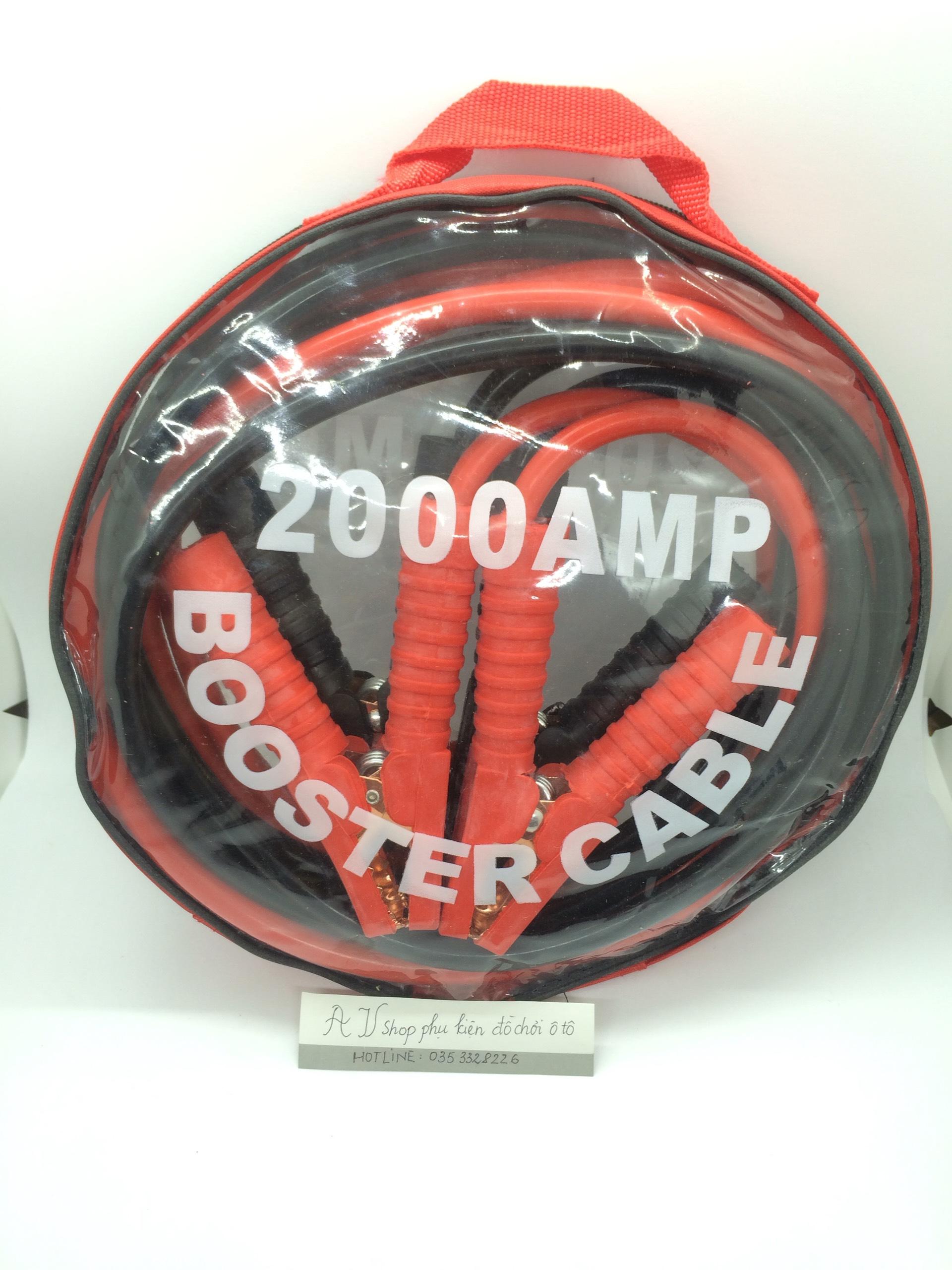 Bộ dây câu bình ắc quy 2000amp dài 4m bọc nhựa đầu kẹp