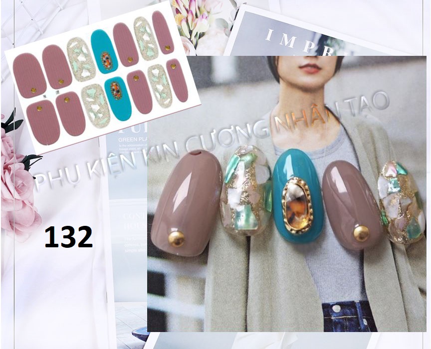 Bộ sticker dán móng tay HÀN QUỐC trang trí 3D kháng nước bền chặt - P3