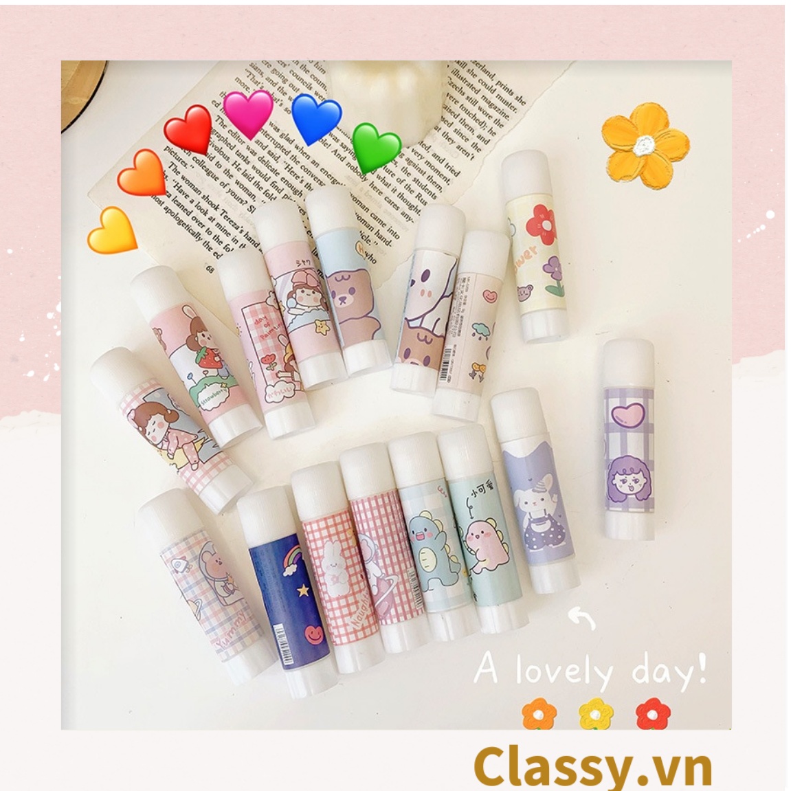 Classy Keo dán giấy, hồ dán thủ công, hồ khô tiện lợi học tập PK1527