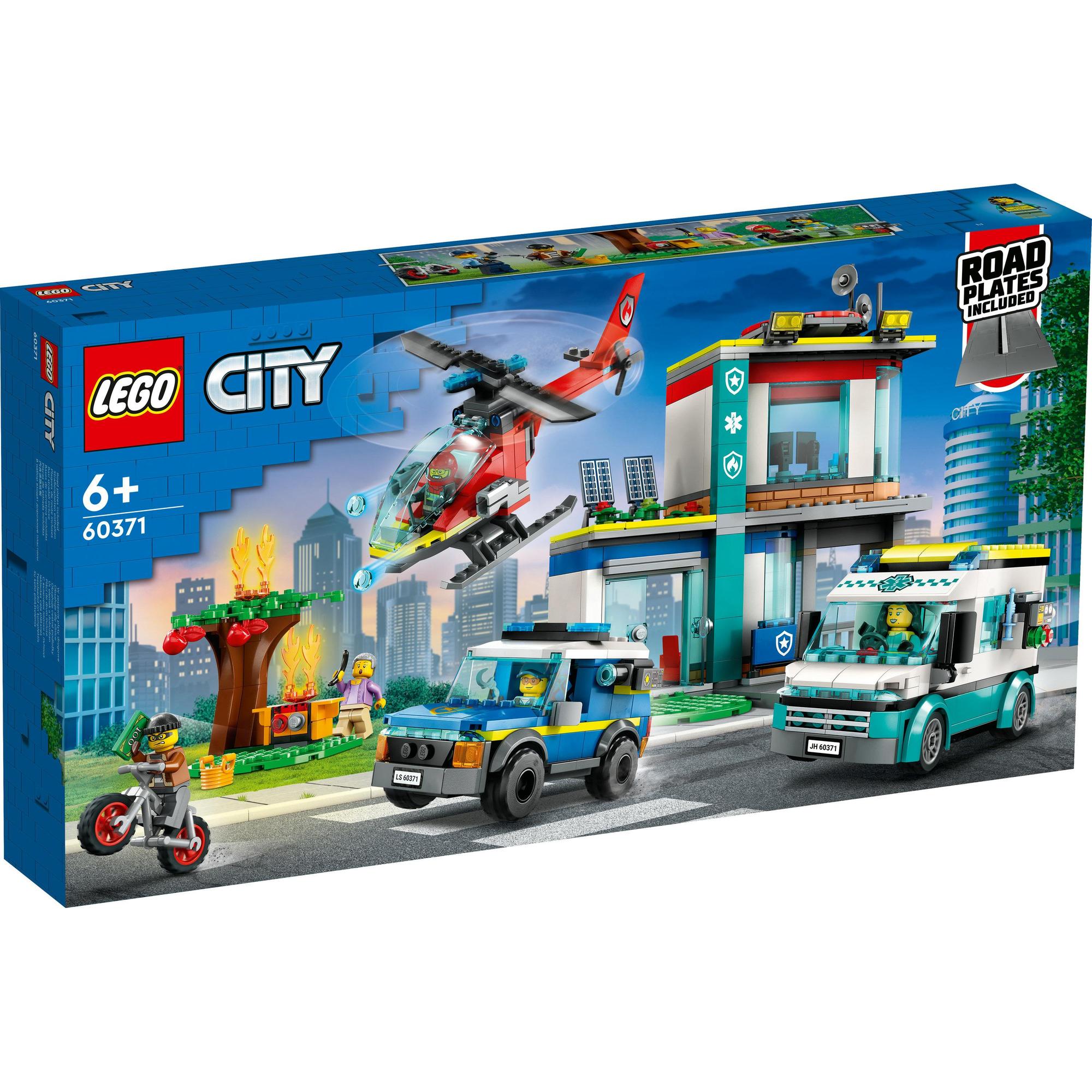 LEGO City 60371 Đồ chơi lắp ráp Trụ Sở Cứu Hộ Khẩn Cấp (706 Chi Tiết)