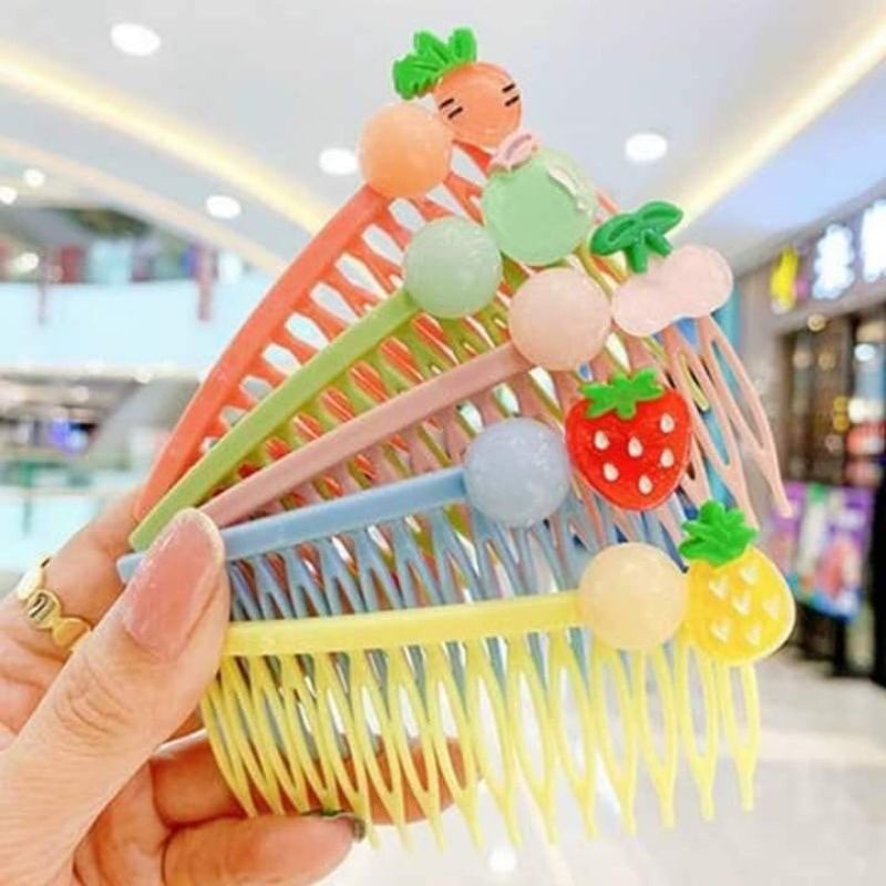 Bờm xược cài tóc đính hoa hàn quốc- Bờm cài tóc- Lược chải tóc