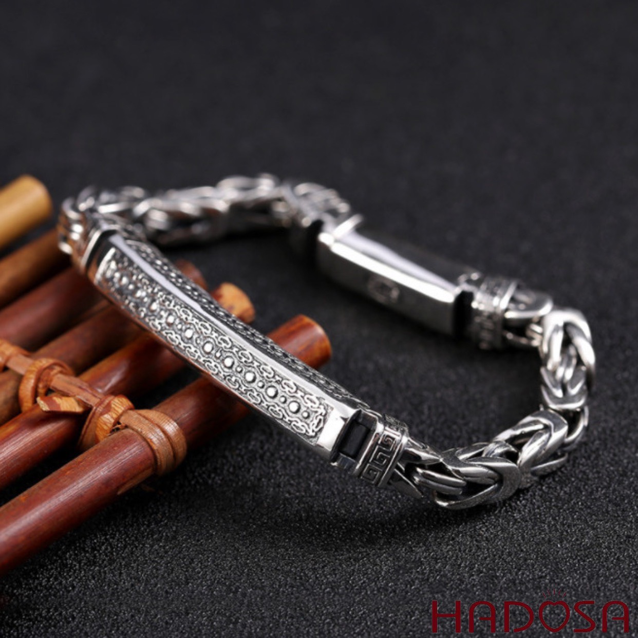 [HCMC] men's premium silver bracelet 18cm x 5mm