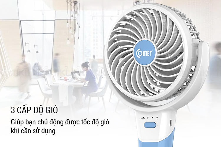 QUẠT MINI SẠC CẦM TAY COMET CRF0904 ( Bao mát, Xịn Sò )