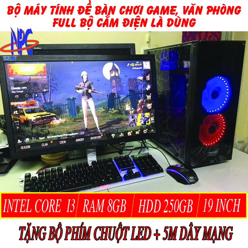 Máy Tính Bàn Học Tập, Máy Tính PC Gaming, Case Led
