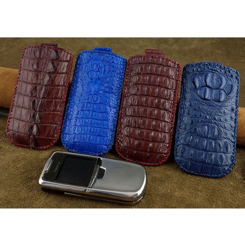 Bao da có dây rút Nokia 8800 handmade da cá sấu thật