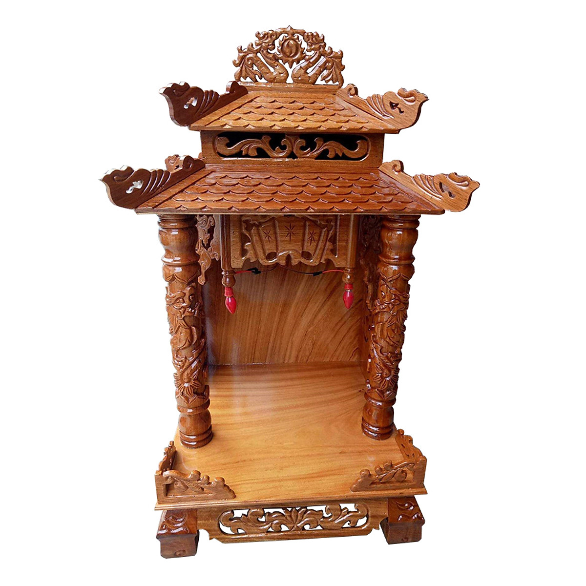 [Trả góp 0%] Bàn thờ ông địa bằng gỗ Căm Xe, bàn thờ thần tài thổ địa bằng gỗ , bàn thờ gỗ mái nhà