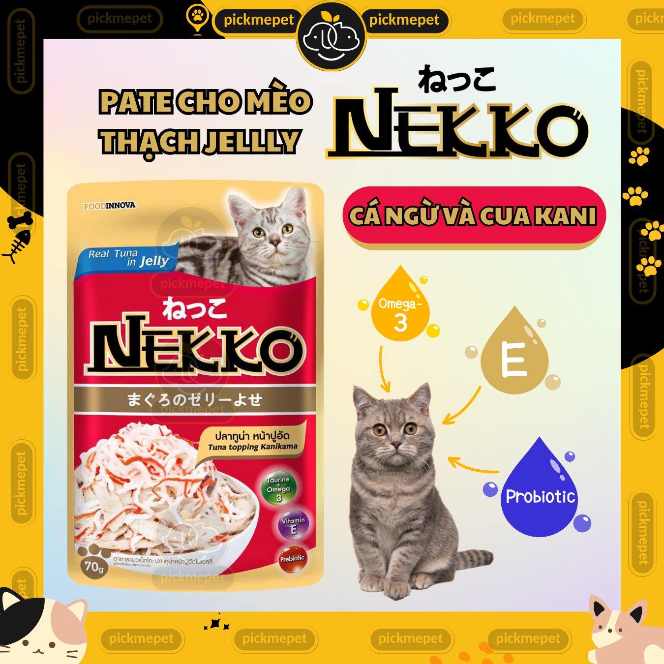 Pate Nekko Thạch Jelly Cho Mèo Mọi Lứa Tuổi 70g